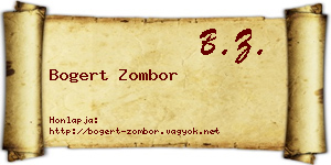 Bogert Zombor névjegykártya
